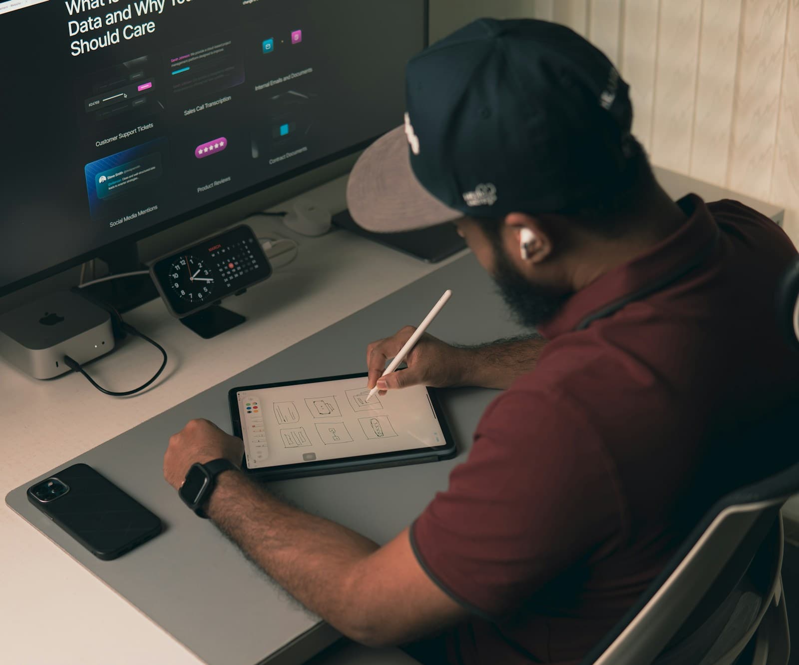 Designer sketching an interface