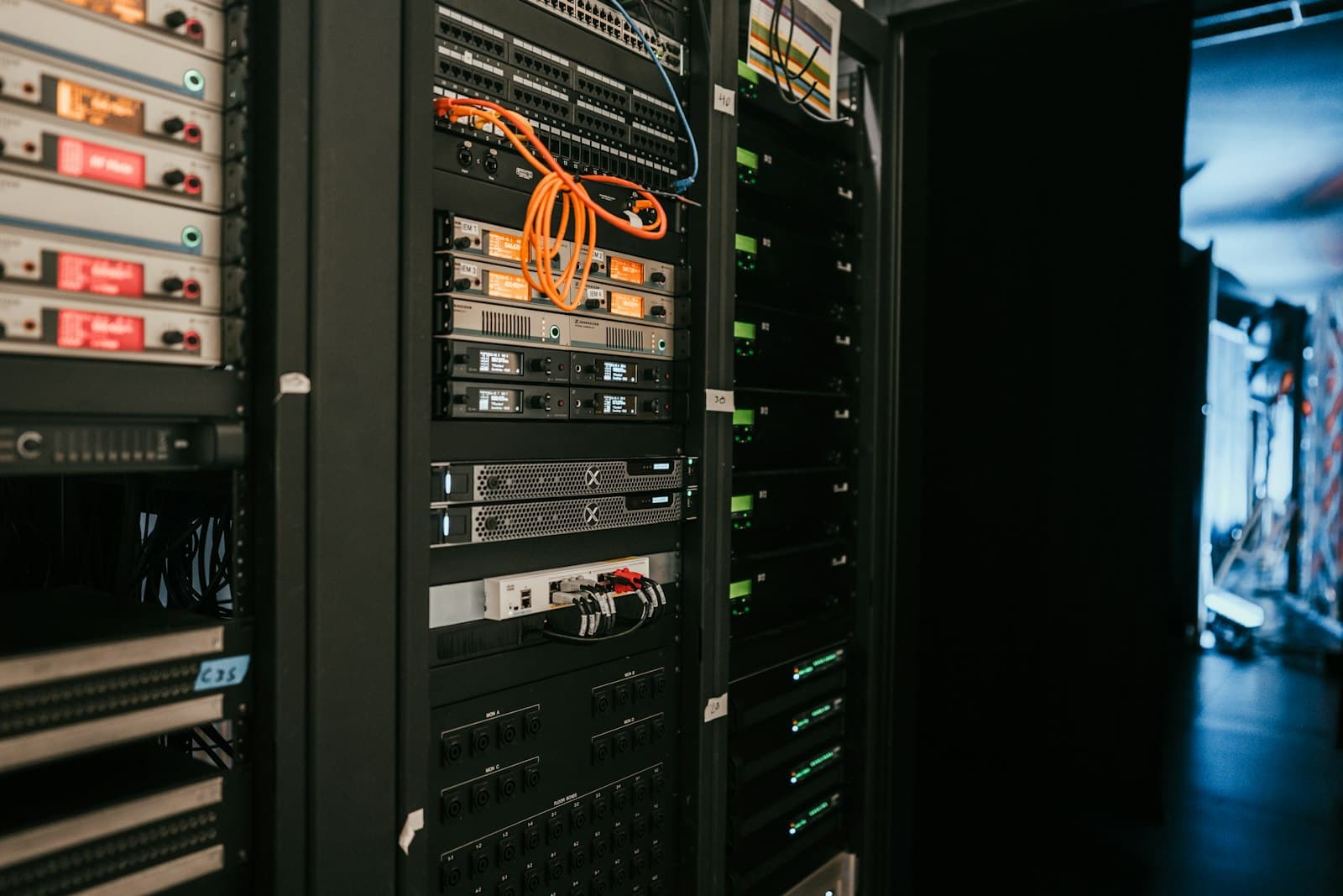 Rack of servers in a data centre